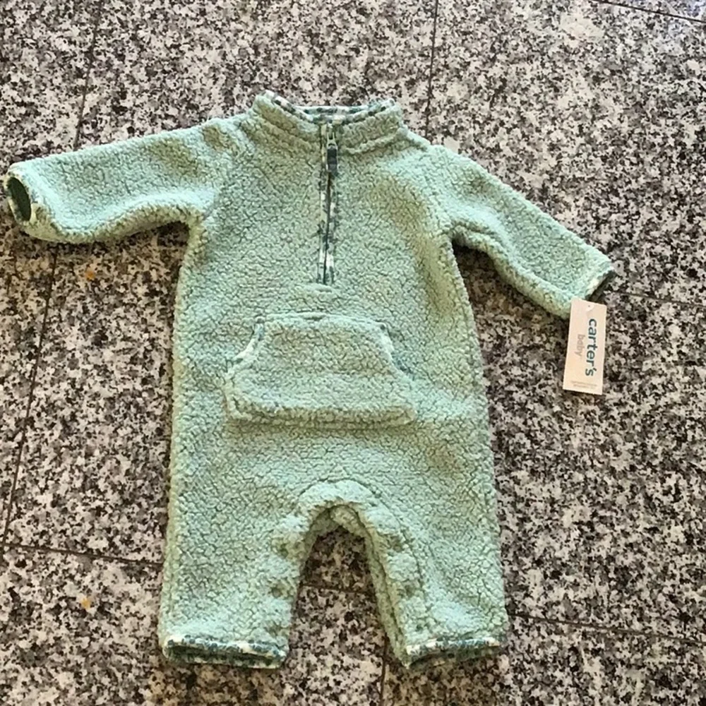 Carter’s mint green sherpa one-piece